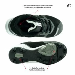 Guardian Baseball Guardian Blaze Hi Rubber Molded Baseball Cleats For Boys Girls (Black/Grey/White) -Jerseys Sales guardian blazehi boys blkgrywht 3
