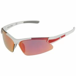 RAWLINGS Youth Sports Baseball Sunglasses Durable 100% UV Poly Lens, Shielded Lens (White/Red)