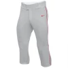Nike Vapor Select High Piped Men's Baseball Knicker Pants (Grey/Red) -Jerseys Sales nike mens pants bq9021 053