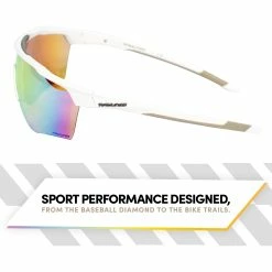 Rawlings Adult Shield Baseball Sunglasses Lightweight Sports Sun Glasses For Running, Softball, Rowing, Cycling (White/Gray) -Jerseys Sales raws 10252453.qts white orange3 d74a919c ffd8 4596 ac29 4007db8a8115