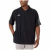 Rawlings Launch Short Sleeve Men's Cage Batting Practice Jacket (Black) -Jerseys Sales raws lnccjb88 ssjacket blk main