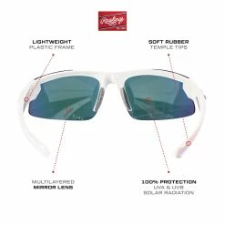 RAWLINGS Youth Sports Baseball Sunglasses Durable 100% UV Poly Lens, Shielded Lens (White/Red) -Jerseys Sales youthback3 c22224f4 5f19 4bfc 8d4d 9af24cafb248 scaled